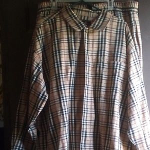 T.H.E. mens 2pc long shirt jacket and pants plaid